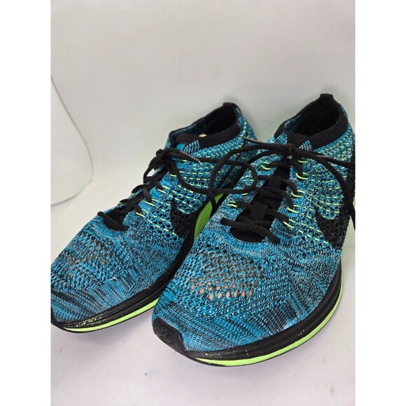 Nike Flyknit Racer Shoes Men's 6.5 Blue Lagoon Running Athletic Workout Sneakers - Picture 4 of 8